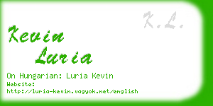 kevin luria business card